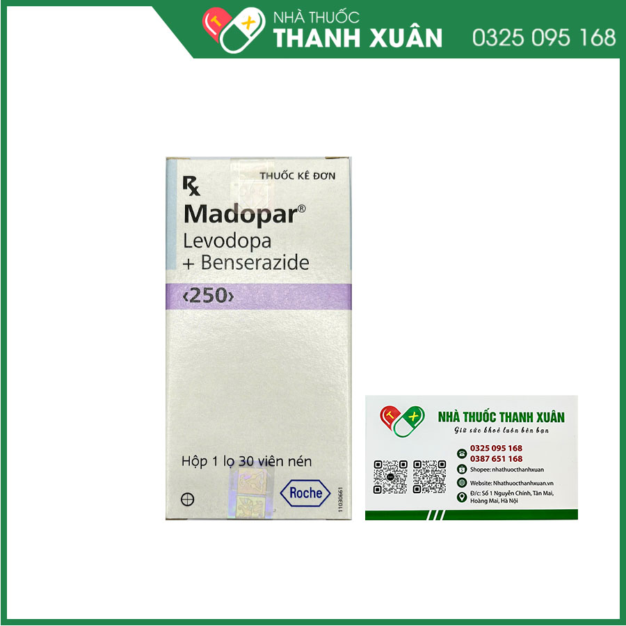 Madopar 250 điều trị bệnh Parkinson vô căn